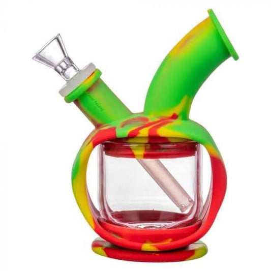Bong Silicon con Vidrio forma manzana