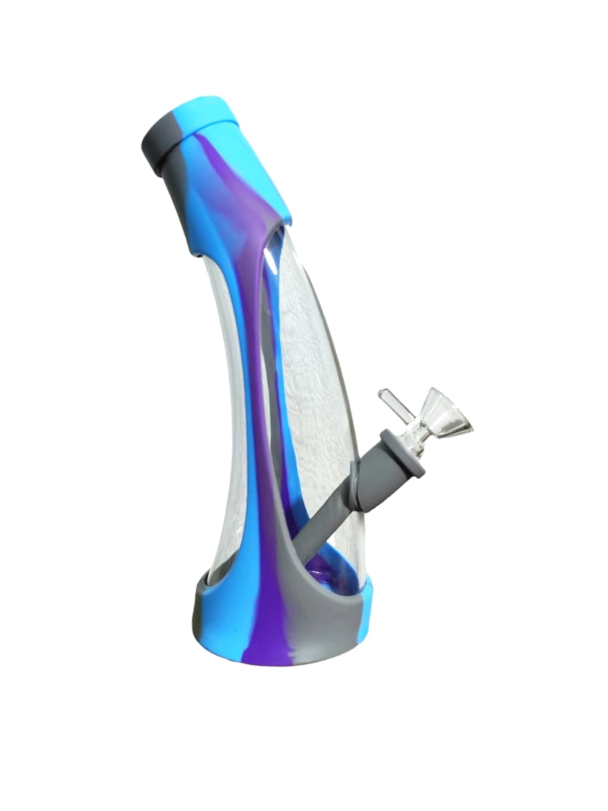 Bong Botella Curva Vidrio Silicon