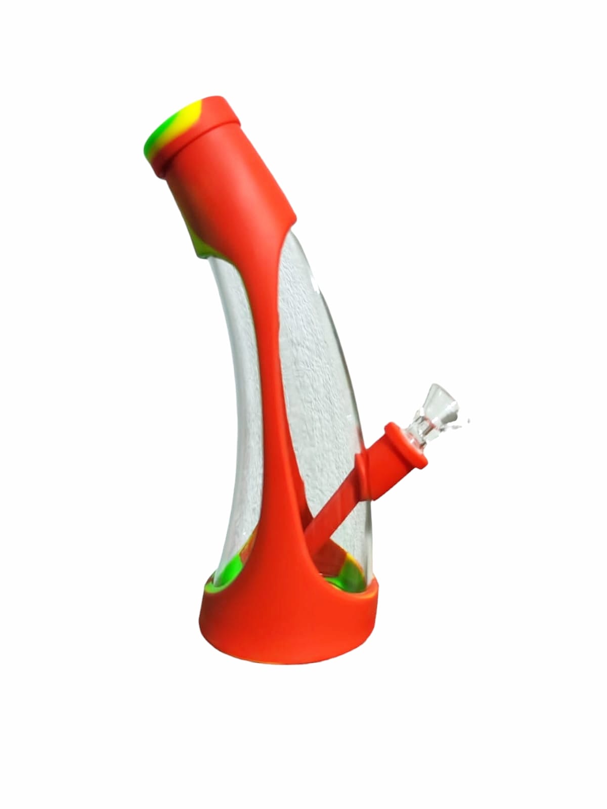 Bong Botella Curva Vidrio Silicon