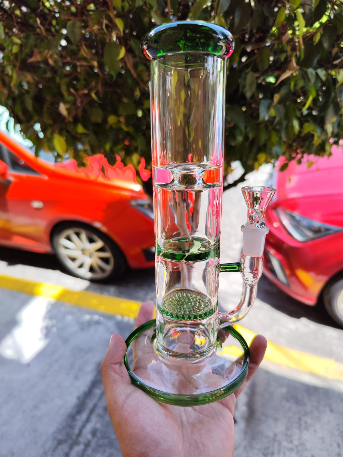Bong Recto Grueso 25cm Doble filtro