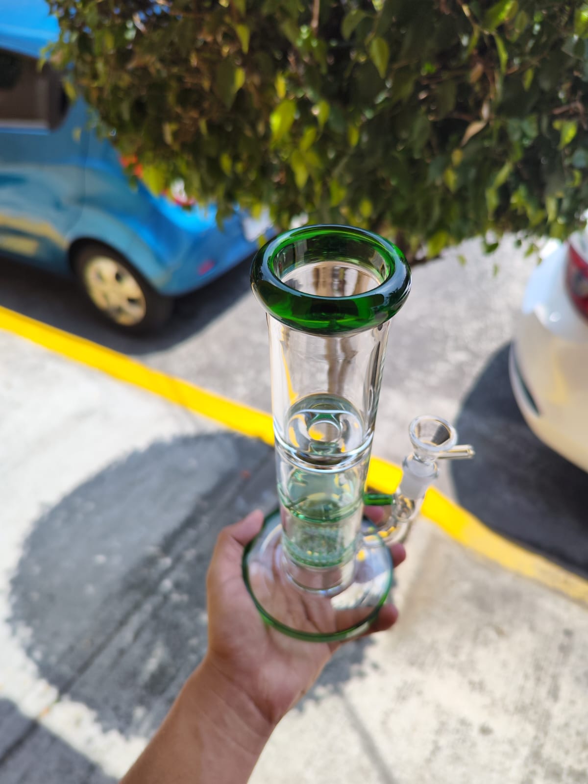 Bong Recto Grueso 25cm Doble filtro