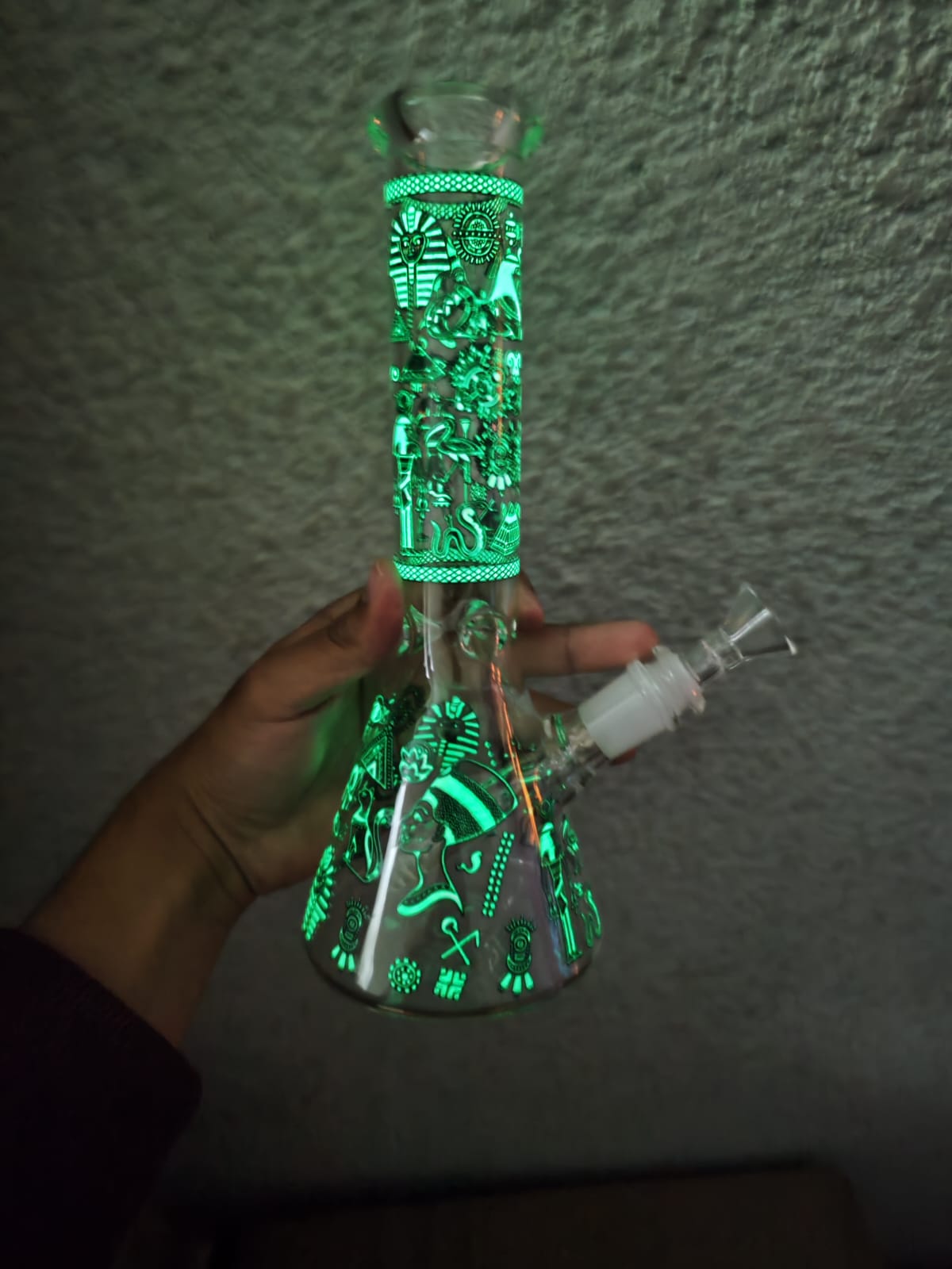 Bong Transparente 25 CM Con Figuras fluorescentes
