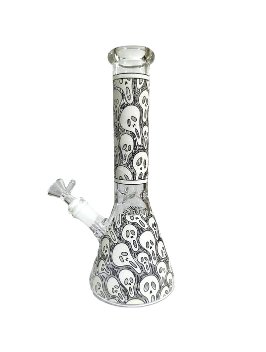 Bong Transparente 25 CM Con Figuras fluorescentes