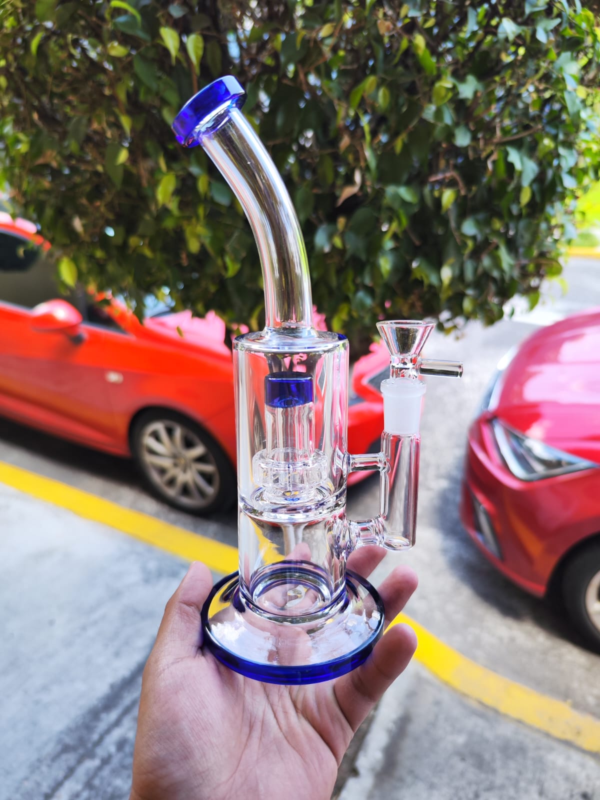 Bong Vidrio 25cm 2P Percolador interno