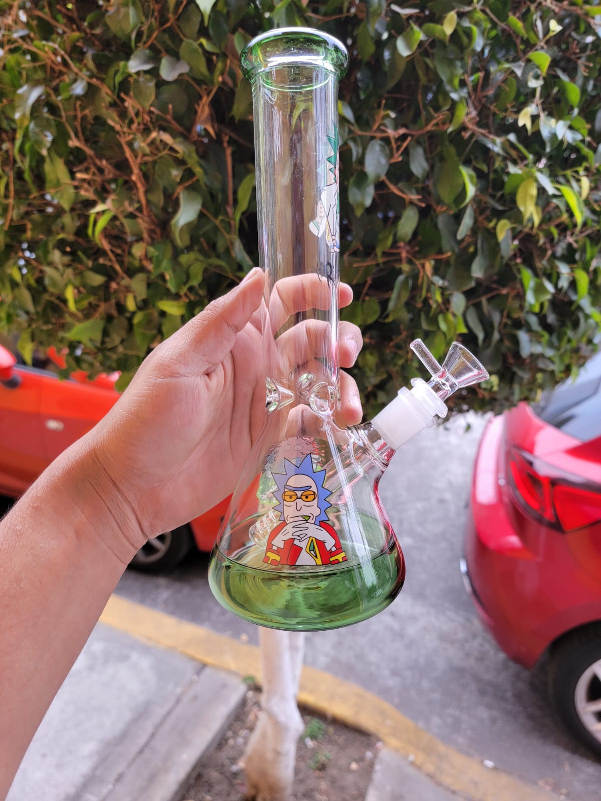 Bong Matraz 25cm Base Color Rick&Morty