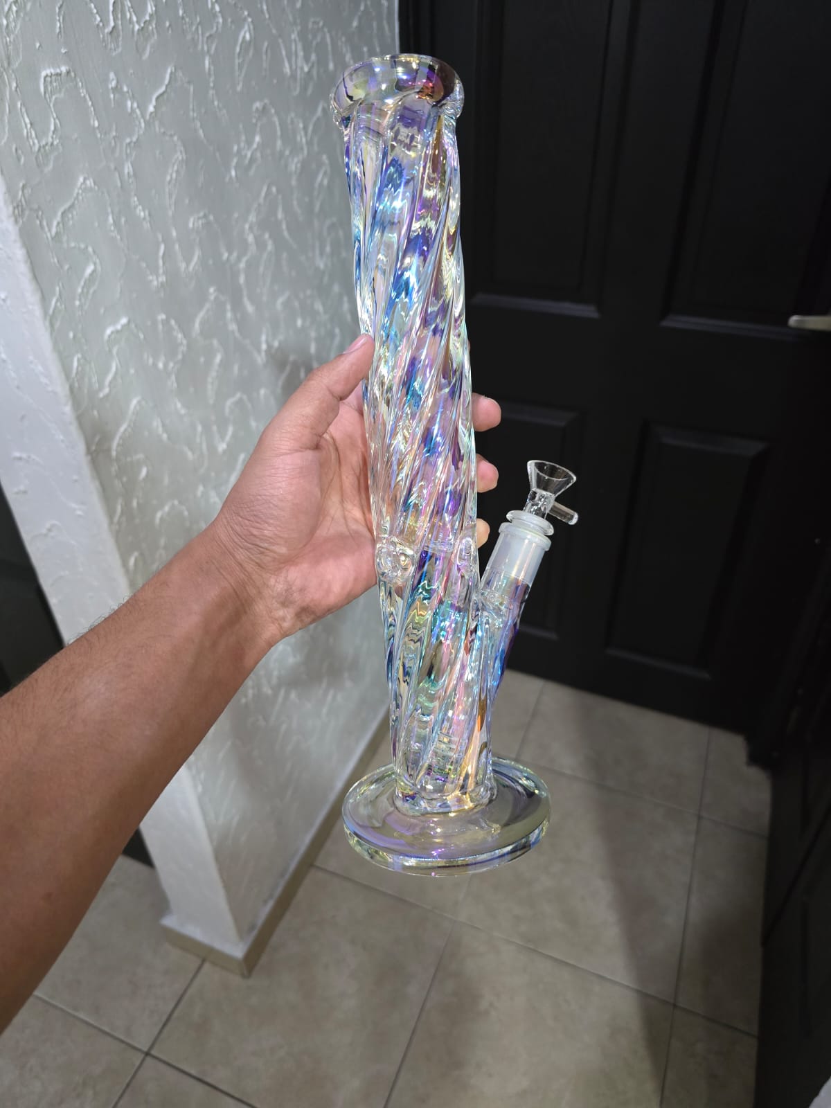 Bong Tubo Recto Tornasol Trenzado 35cm
