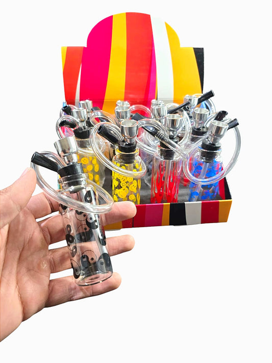 Mini Bong Manguera Transparente con Figuras