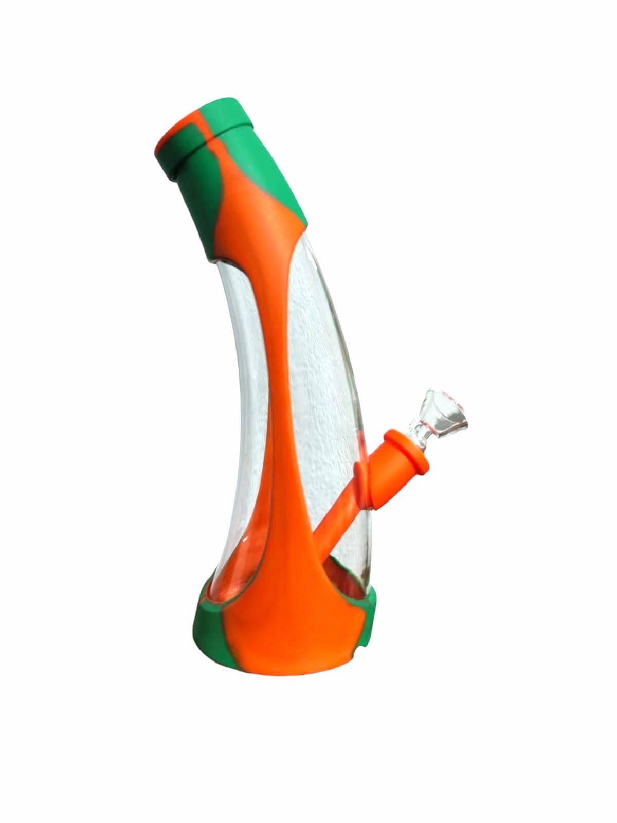 Bong Botella Curva Vidrio Silicon