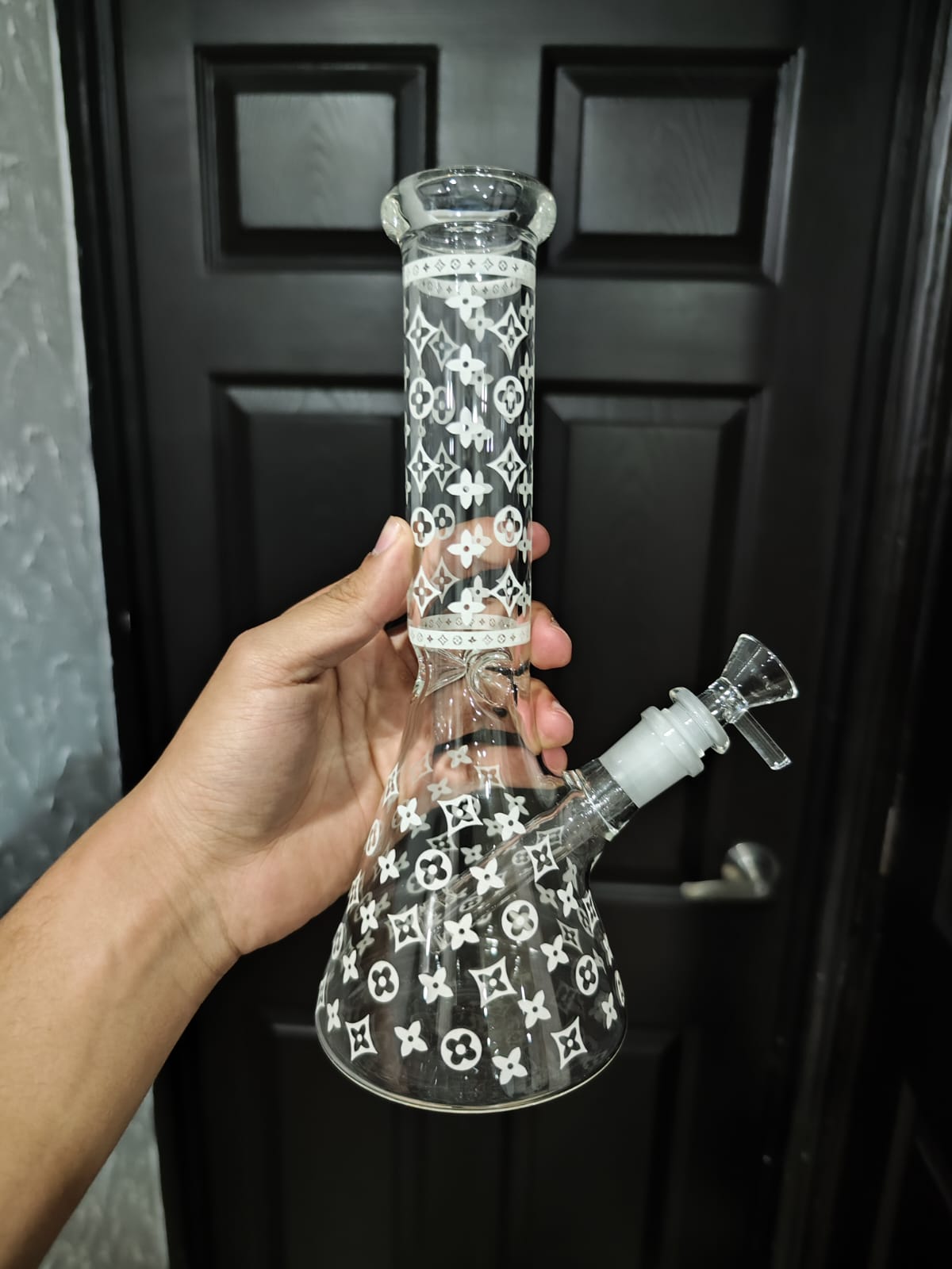 Bong Transparente 25 CM Con Figuras fluorescentes